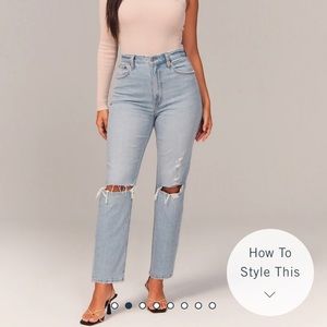 Abercrombie Curve Love Ultra High Rise Ankle Straight Jeans (27/4 Long)